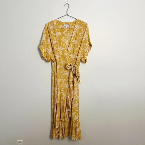 & Other Stories Wrap Yellow Summer Maxi Dress 6 - Picture 2 of 5